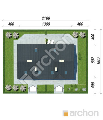 Проєкт будинку ARCHON+ Будинок в брусниці (Р2) вер. 2 Ситуація