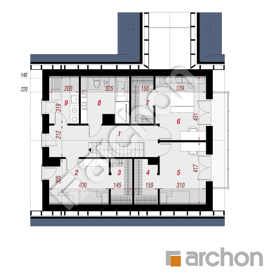 Проект будинку ARCHON+ Будинок в аурорах 12 План мансандри