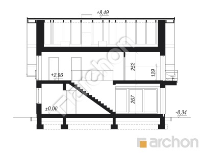 Проект дома ARCHON+ Дом в аурорах 12 Розріз будинку