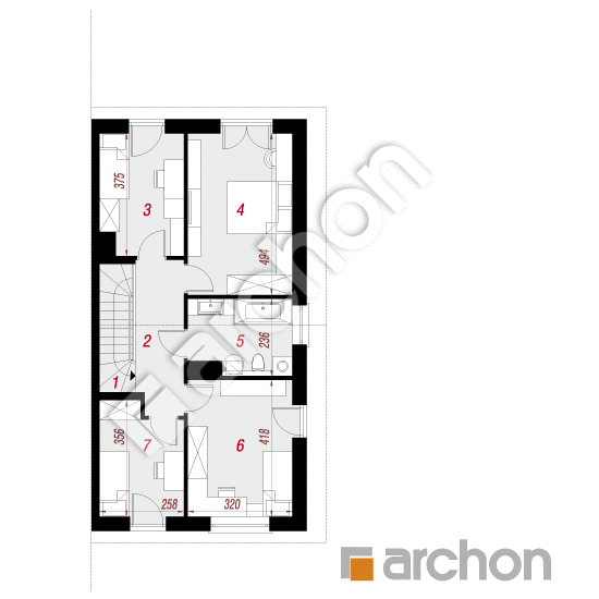 Проект дома ARCHON+ Дом под гинко 24 (ГБ) План мансандри