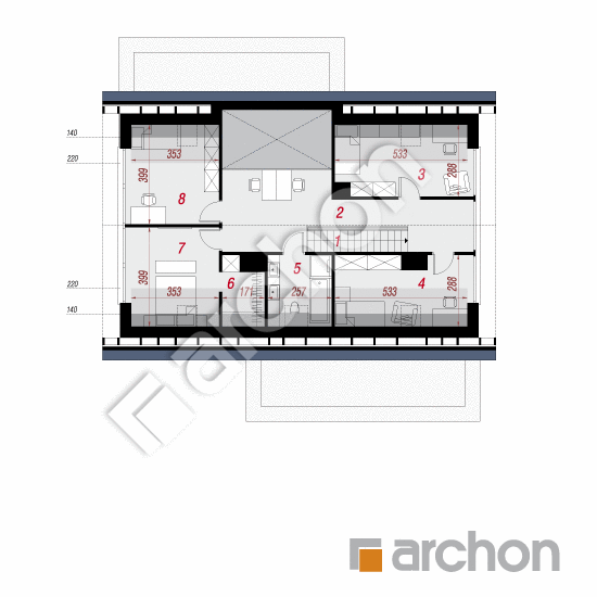 Проект будинку ARCHON+ Будинок в дабеціях 3 (Г2) План мансандри