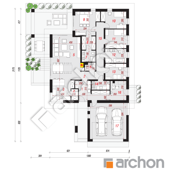 Проект будинку ARCHON+ Будинок в нігеллах (Г2) План першого поверху
