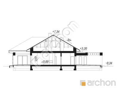 Проект дома ARCHON+ Дом в нигеллах (Г2) Розріз будинку