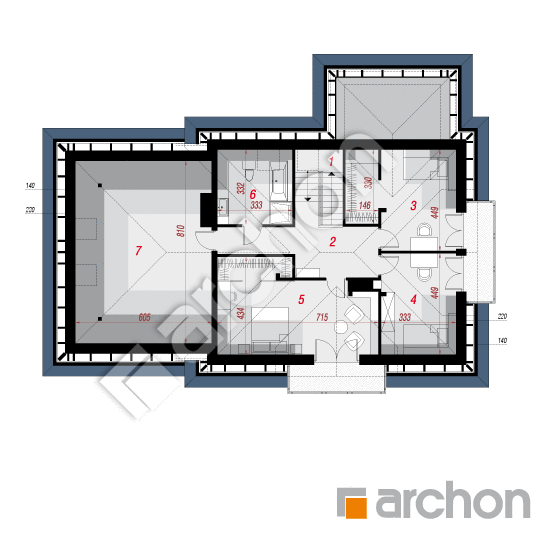 Проект дома ARCHON+ Дом в тополях (Г2) План мансандри