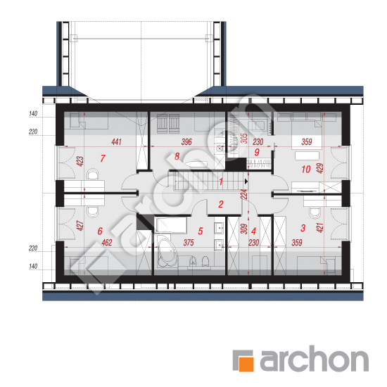 Проект дома ARCHON+ Дом в гвоздиках 4 (Г2) План мансандри