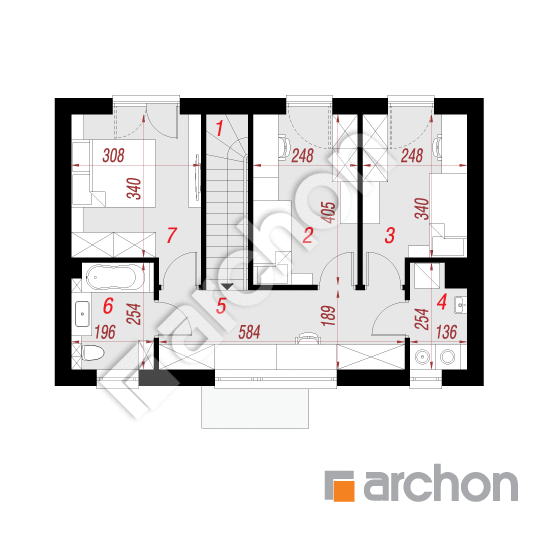 Проект будинку ARCHON+ Будинок в ірисах 5 План мансандри