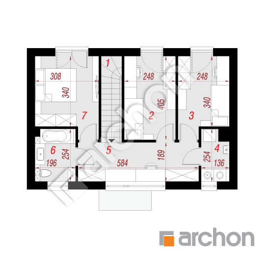 Проєкт будинку ARCHON+ Будинок в півниках 5 План мансандри