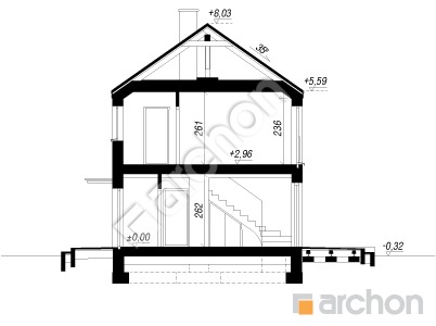Проект дома ARCHON+ Дом в ирисах 5 Розріз будинку