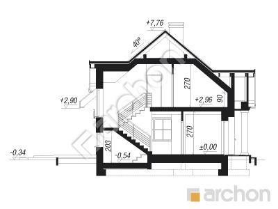 Проект дома ARCHON+ Дом под омелами 3 вер.2 Розріз будинку