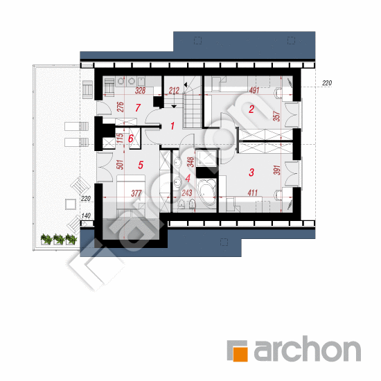 Проект будинку ARCHON+ Будинок в яблонках 8 (Г2) План мансандри