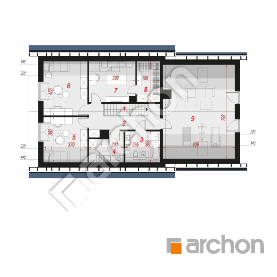 Проект дома ARCHON+ Дом в изумрудах 3 (Г2) План мансандри
