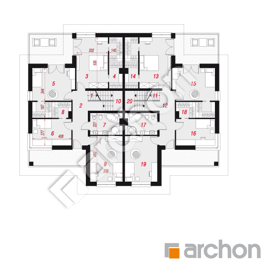 Проект будинку ARCHON+ Вілла Юлія 10 (Р2) План першого поверху