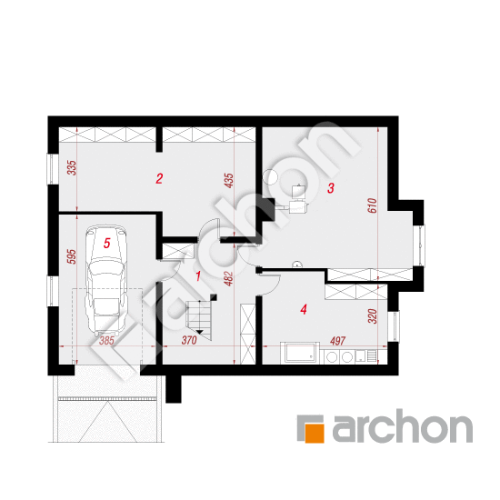 Проект дома ARCHON+ Дом под красной рябиной 16 (ПН) План підвалу