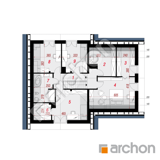 Проект дома ARCHON+ Дом в миловонках 2 (Г2) План мансандри