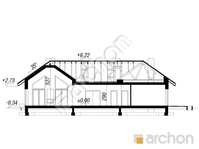 Проект дома ARCHON+ Будинок в клівіях 10 (Г2) Розріз будинку
