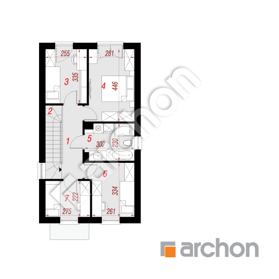 Проект дома ARCHON+ Дом в ривиях 10 (Г) План мансандри