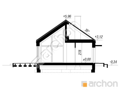 Проєкт будинку ARCHON+ Будинок в ірисах 9 (Н) Розріз будинку