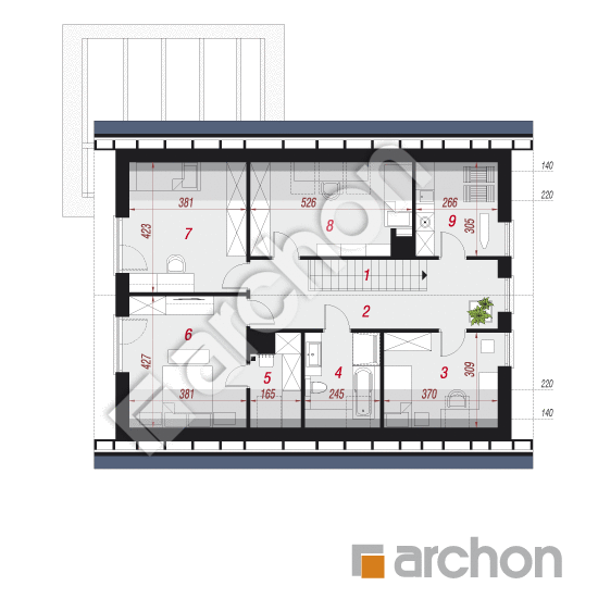 Проект дома ARCHON+ Дом в гвоздиках (А) План мансандри