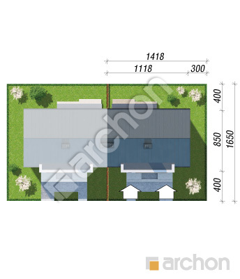 Проєкт будинку ARCHON+ Будинок в горобиннику (Р2Б) вер.2 Ситуація