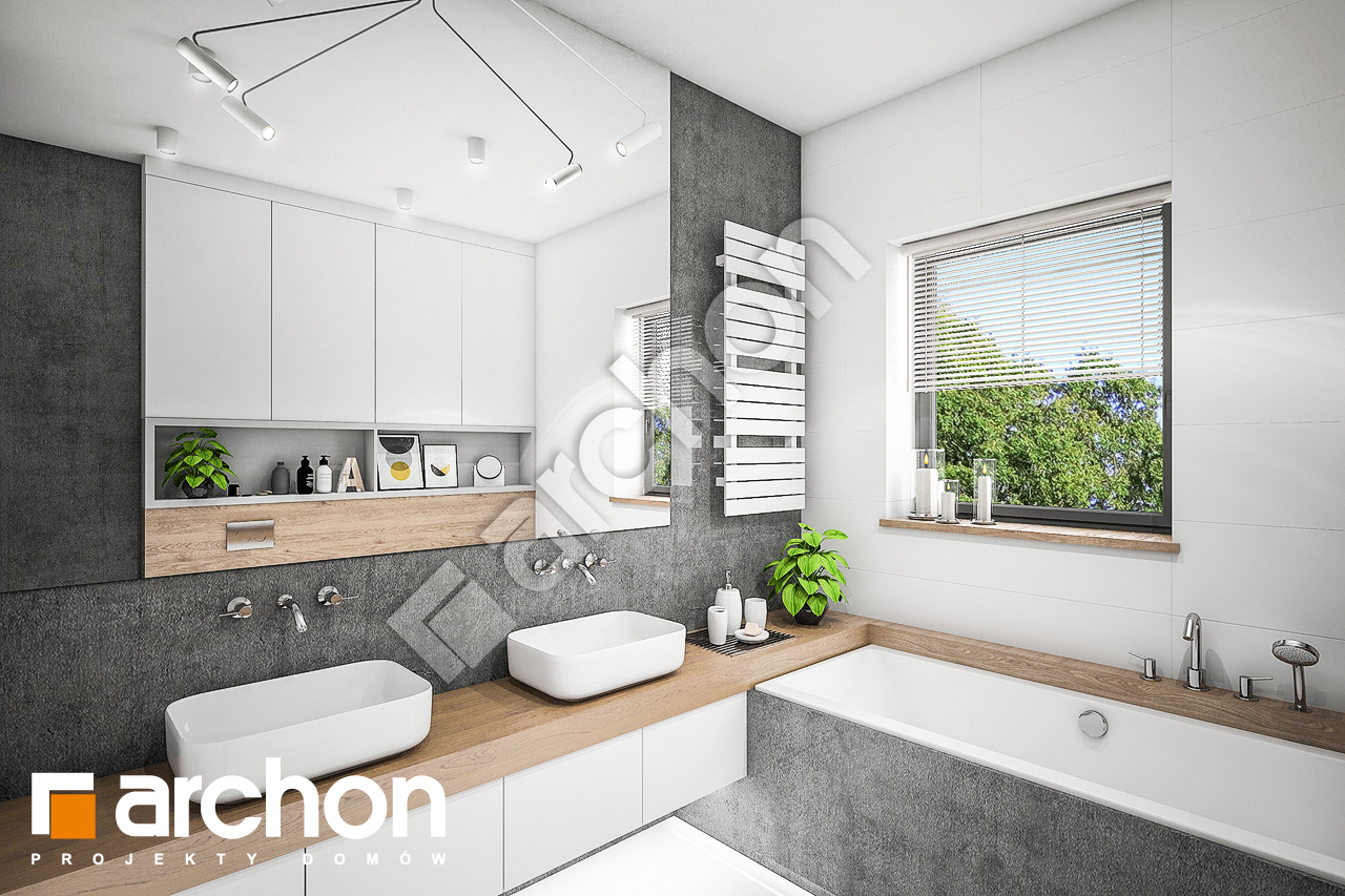 Проект будинку ARCHON+ Будинок в ренклодах 4 візуалізація ванни (візуалізація 3 від 2)