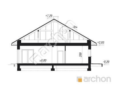 Проект дома ARCHON+ Дом в ренклодах 4 Розріз будинку