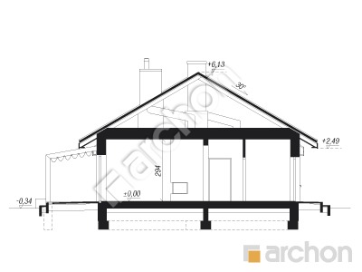 Проект дома ARCHON+ Дом в мекинтошах 4 (Г2М) Розріз будинку