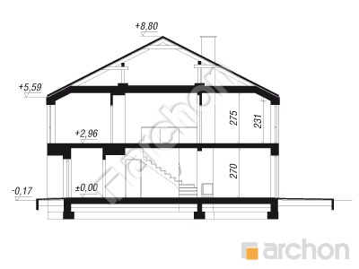 Проект дома ARCHON+ Дом под гинко 15 (ГР2Б) Розріз будинку