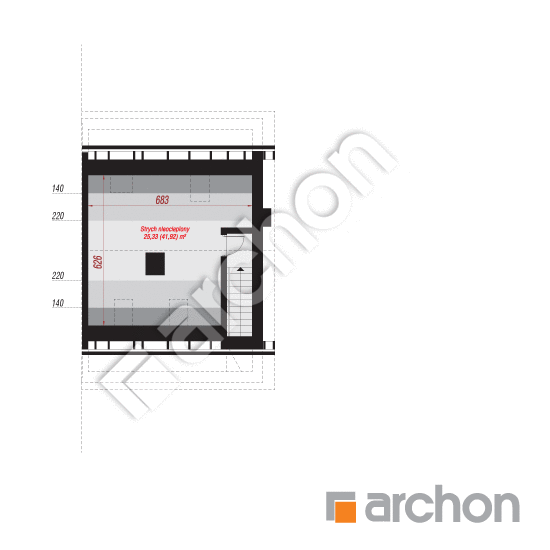 Проект будинку ARCHON+ Будинок в фіалках 15 (Р2Б) План мансандри