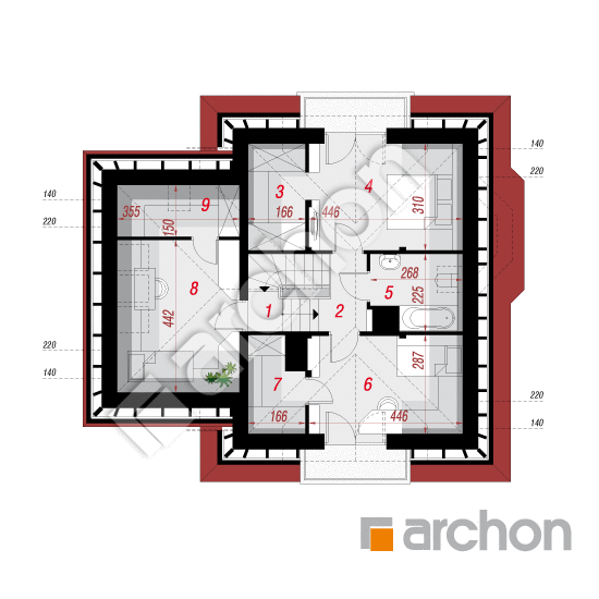 Проект будинку ARCHON+ Будинок у винограді 3 вер.2 План мансандри