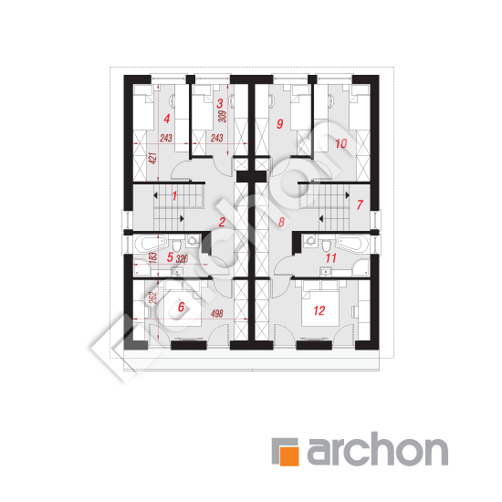 Проект будинку ARCHON+ Будинок в чорній смородині (ГР2) План мансандри
