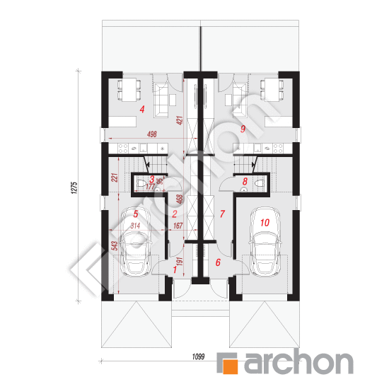Проект будинку ARCHON+ Будинок в чорній смородині (ГР2) План першого поверху