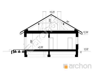Проект дома ARCHON+ Дом под апельсином 4 Розріз будинку