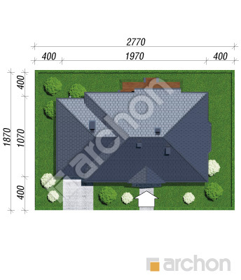 Проєкт будинку ARCHON+ Будинок в гаурах (Н) вер.2 Ситуація