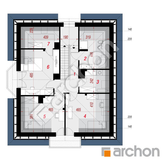 Проект будинку ARCHON+ Будинок в тим'яні 9 План мансандри