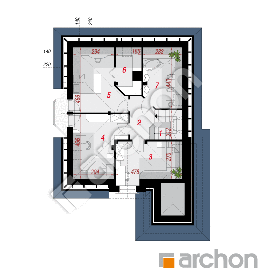 Проект будинку ARCHON+ Будинок в руколі вер. 2 План мансандри
