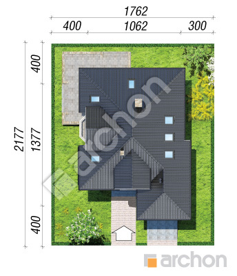 Проєкт будинку ARCHON+ Будинок в руколі вер. 2 Ситуація