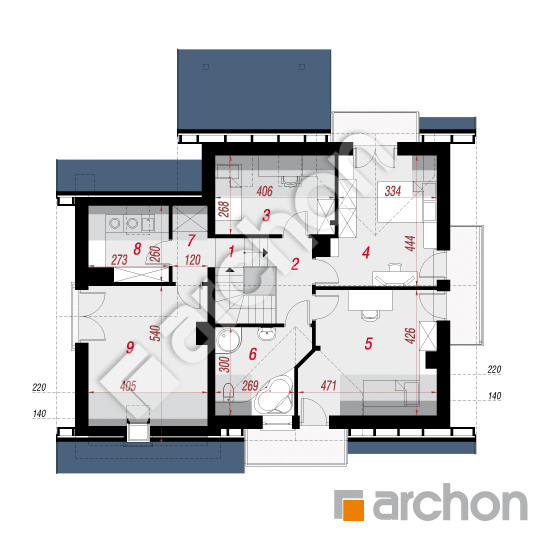 Проект дома ARCHON+ Дом в тамарисках 4 (Н) План мансандри