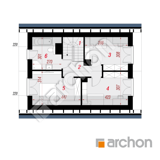 Проект дома ARCHON+ Дом в третомах План мансандри