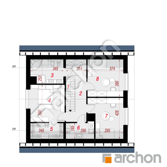 Проект будинку ARCHON+ Будинок в аммобіумі План мансандри