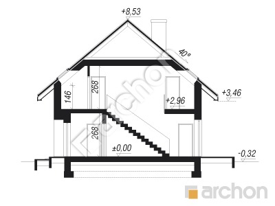 Проект дома ARCHON+ Дом в аммобиуме Розріз будинку