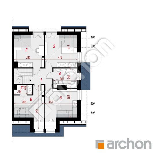Проект дома ARCHON+ Дом в клематисах 16 (Б) План мансандри