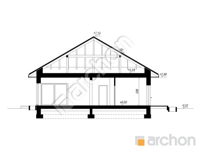 Проєкт будинку ARCHON+ Будинок в ренклодах 23 (Г2Е) Розріз будинку