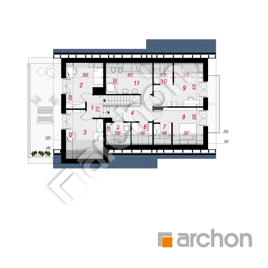Проект будинку ARCHON+ Будинок в айдаредах 7 (Г2) План мансандри