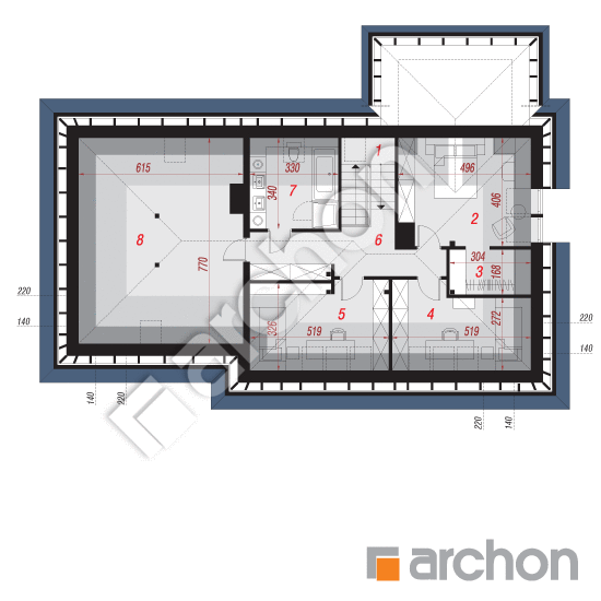 Проект будинку ARCHON+ Будинок в лазурах (Г2) План мансандри