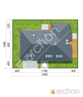 Проект дома ARCHON+ Дом в лазурах (Г2) Ситуація