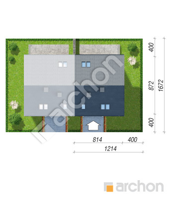 Проєкт будинку ARCHON+ Будинок в суниці 2 вер. 2 Ситуація