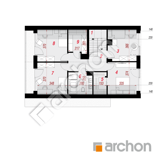 Проект дома ARCHON+ Дом в шишковиках 8 План мансандри