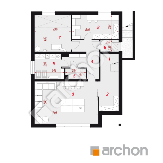 Проект будинку ARCHON+ Будинок в бузку 7 (П) План підвалу