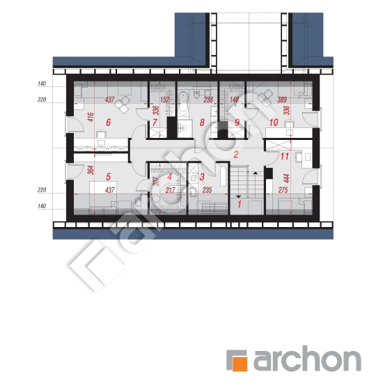 Проект дома ARCHON+ Дом в малиновках 9 (Г2) План мансандри