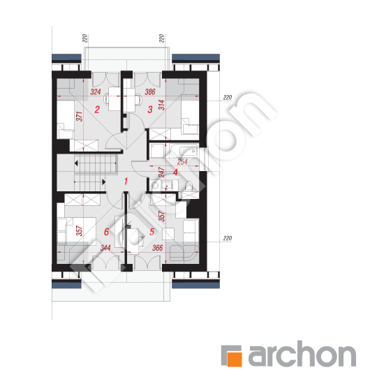 Проект дома ARCHON+ Дом в клематисах 21 (Б) вер. 2 План мансандри